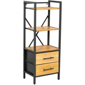 Wanderlust Deco Wanderlust Deco - Estanter&iacute;a De Metal Y Madera 2 Cajones. Marr&oacute;n 38x28x100h Cm