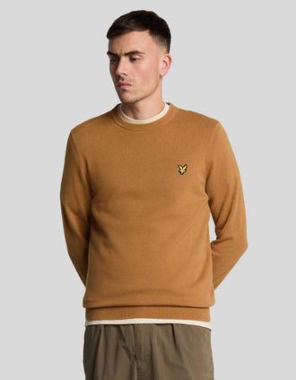 Lyle & Scott Lyle And Scott Mens Cotton Crew Neck Jumper - Brown - Size: 42