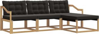 vidaXL Conjunto De Sof&aacute;s De Exterior 4 Uds. Blanco Y Negro Vidaxl