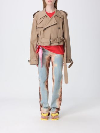 J.W.Anderson Double-Breasted Cropped Cotton Trench Coat with Belt