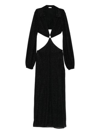 Os&eacute;ree cutout ring maxi dress - Black