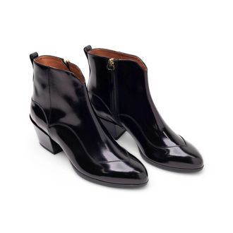 Hogan Patent Leather Zip-Up Ankle Boot - Black
