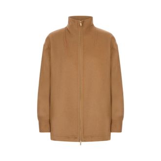 Max Mara Light Jackets, female, Brown, Size: 2XS Pino Short Coat