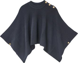 Karl Lagerfeld Ponchos, female, Black, L, Rib Knit Poncho