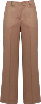PESERICO Brown Wide-Leg Tailored Wool Pants