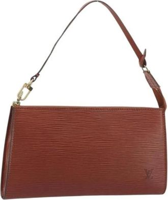 Louis Vuitton Pre-owned Accessory Pouch - Dames - Vintage Handtas - Bruin - ONE Size - Leer - Vintage