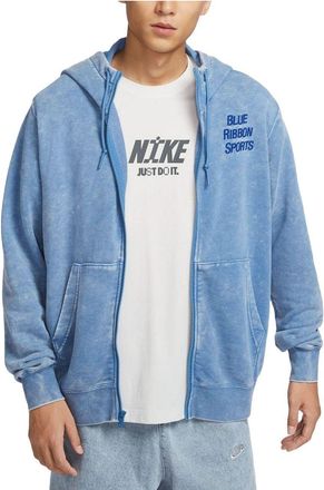 Nike Club Full Zip Hooded Jacket Asia Sizing Washed Blue HQ6040-486