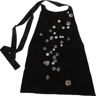 Maria Calderara Black Wool Bib With Neck Strap