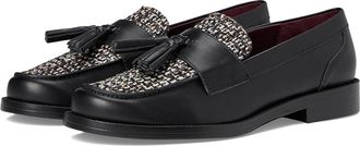 Franco Sarto Lucia Womens Shoes Black Leather/Tweed : 7.5 M