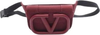 Valentino Pre-owned Belt Bags, female, Red, Size: ONE SIZE Pre-owned Super Vee Canvas Waist Bag