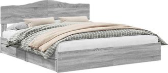 vidaXL Cama Con Almacenamiento Con Cabecera Gris Sonoma 200 X 200 Cm Vidaxl