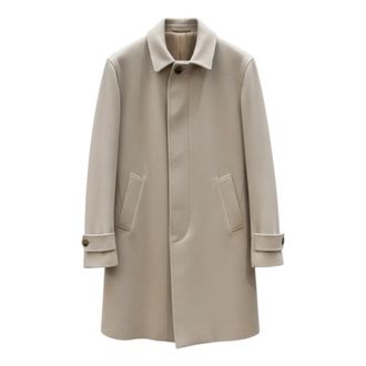 Lardini Single-Breasted Coats, male, Beige, Size: M Single-Breasted Coat