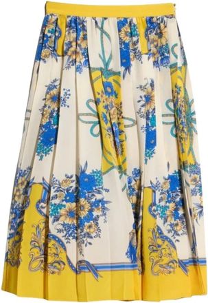 Gucci Zijden Midi Rok met Print - Dames - Midirokken - Veelkleurig - M - Rokken