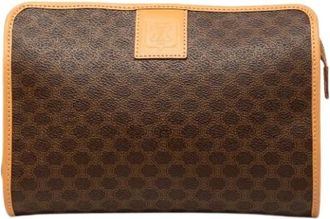 Celine Pre-owned Canvas Clutch - Dames - Vintage Clutch - Bruin - ONE Size - Leer - Vintage