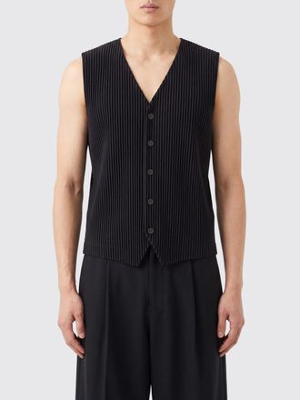 Homme Pliss&eacute; Issey Miyake Pleated V-Neck Tailored Waistcoat Homme Pliss&eacute; Issey Miyake