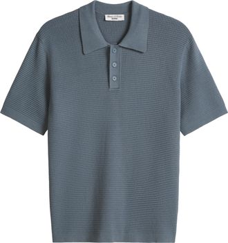 Marc O'Polo Denim Poloshirt MARC OPOLO DENIM, Herren, Gr. XXL, cadet blau, Strick, Obermaterial: 100% Baumwolle, regular fit normal, Rippb&uuml;ndchen, Shirts Poloshirt, mit