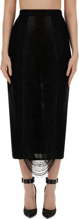 Alexander McQueen Rokken, Dames, Zwart, S, Armour Stitch Skirt