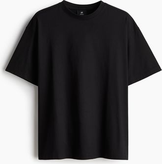 H&M T-Shirt in Loose Fit - Schwarz