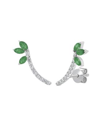Sabrina Designs 14K 0.62 Ct. Tw. Diamond & Emerald Climber Earrings
