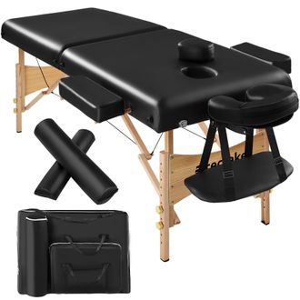 TecTake Massage Table Set Suman in Black