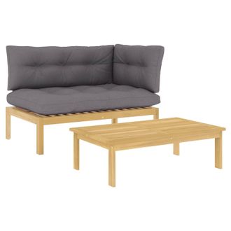 vidaXL 2 Pieza Madera De Acacia Marr&oacute;n Claro Vidaxl