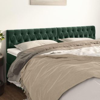 vidaXL Cabeceros 2 Unidades De Terciopelo Verde Oscuro 90x7x78/88 Cm Vidaxl