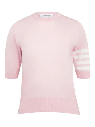 Thom Browne 4-Bar Stripe T-shirt - women - Virgin Wool/Polyamide - 42 - Pink
