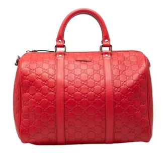 Gucci Pre-owned Boston Bag - Dames - Pre-owned - Rood - Maat: ONE Size Leer