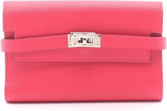 Herm&egrave;s Pink Epsom Leather Wallet (Tri-Fold) (Pre-Owned)