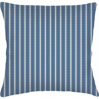 Anaya with Love French Stripe Linen Euro Pillow with Down Insert in Navy Blue at Nordstrom, Size 26X26