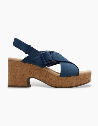 Clarks Womens Clarks Nerisa West in Navy nubuck - Size: 6/D standard