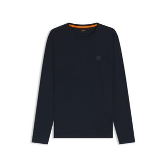 BOSS Long-sleeve cotton T-shirt with logo patch