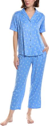 Flora Nikrooz Flora By Flora Nikrooz 2Pc Printed Knit Notch Collar Pajama Set