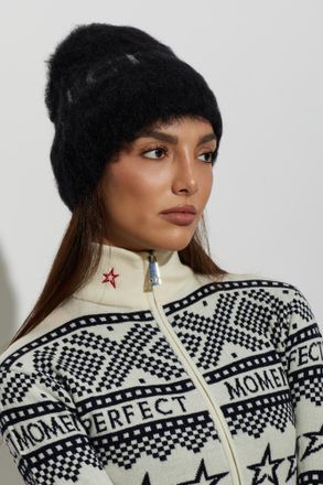 Perfect Moment Wool Beanie With Logo, Unisex, Black