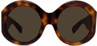 Givenchy Cocoon 56mm Round Sunglasses in Blonde Havana /Brown at Nordstrom