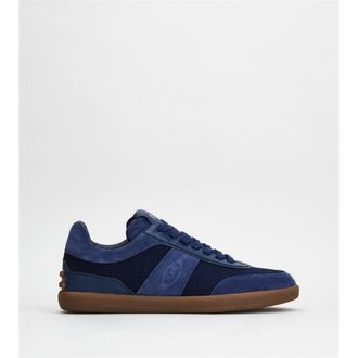 スニーカー TOD'S NAVY BLUE SUEDE AND BEIGE LEATHER SNEAKERS 17051928JL_14_f.jpg