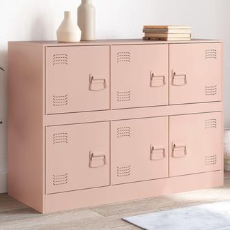 Berkfield Home Sideboard Pink 99x39x73 cm Steel | Size: 99 x 39 x 73 cm