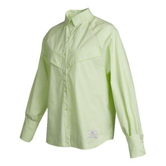 Nike (WMNS) Nike Sportswear Icn Clsh Wvn Ls Top Causual Sports Ventilate Long Sleeve Shirt Green Yellow DD5051-303