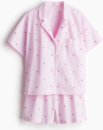 H&M Pyjama mit Oberteil und Shorts - Pink