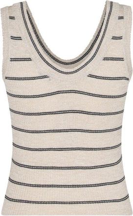 Brunello Cucinelli Striped Knit Tank Top - Ecru
