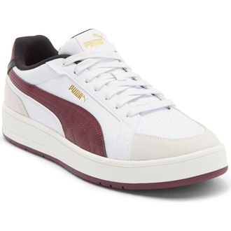 Puma Court Classico Sport Sneaker in Puma White/Ruby Shimmer/Gold at Nordstrom Rack, Size 10.5