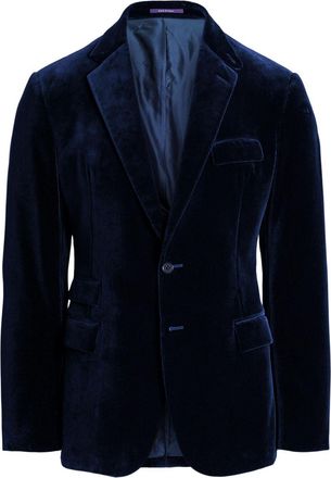 Ralph Lauren Purple Label velvet blazer - men - Cotton - 40 - Blue