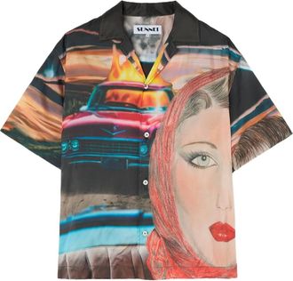 Sunnei Camicia con stampa Annemarie - Nero