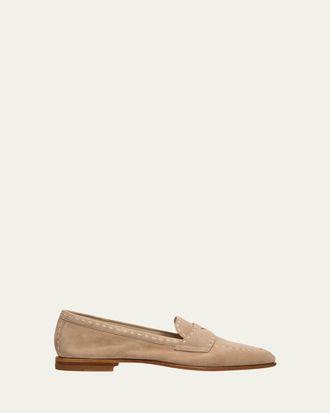 Santoni Marlene Suede Penny Loafers