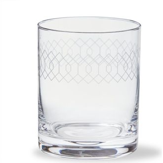 Tag Fitz Etched Double Old Fashioned Glass Clear Glass 13 oz 3.25x3.25x4 in at Nordstrom