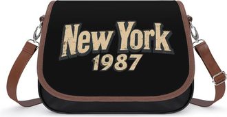 Generic New York Crossbody Bags for Women Fashion Leather Shoulder Handbags With Adjustable Strap