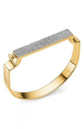 Monica Vinader Signature Diamond Bangle in Gold/Diamond at Nordstrom, Size Medium