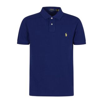 Polo Ralph Lauren Polo Shirts, male, Blue, Size: M Slim Fit Pique Polo Shirt