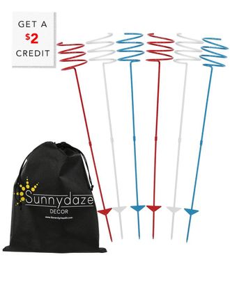 Sunnydaze Heavy-Duty Red White And Blue Outdoor Bottle Can Drink Holder With $5 Credit