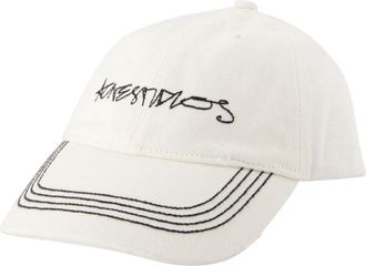 Acne Studios Witte Katoenen Pet Gemaakt in Vietnam - unisex - Petten - Wit - ONE Size - Katoen - Accessoires